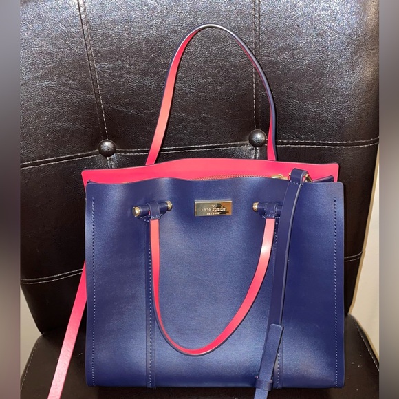 Kate Spade New York - BRAND NEW Royal Blue & Coral Pink Satchel - Picture 2 of 9